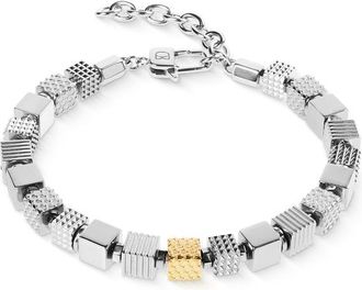Coeur de Lion Stainless Steel Cubes Bracelet With Graphic Relief And Stainless Steel Gold in Silver at Nordstrom