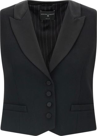 Ermanno Scervino Chaleco Sastre de Cady con Solapas de Sat&eacute;n - Jackets - Mujer - Negro - S