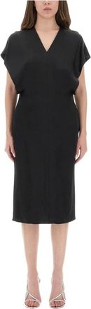Stella McCartney Jurk met Gebeeldhouwde Mouwen - Dames - Casual kleedjes - Zwart - S - Kleedjes