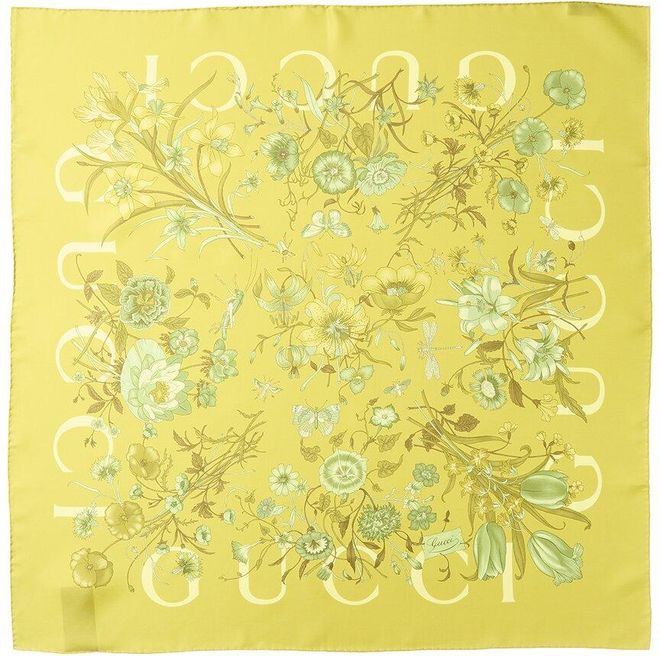 Flora Print Silk Scarf