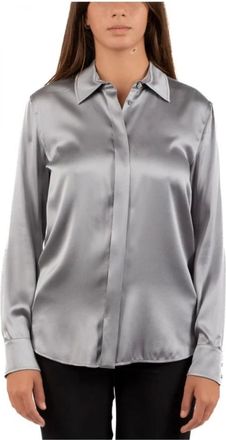 Max Mara Overhemden, Dames, Grijs, M, Katoen, Elegante Studio Blouse