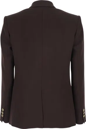 Elisabetta Franchi Womens Double-Breasted Jacket Brown Viscose Blazers