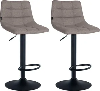 Clp Clp - Set De 2 Taburetes De Bar Jerry En Tela Gris Negro