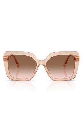 Swarovski 57mm Butterfly Sunglasses in Transparent Beige /Brown at Nordstrom