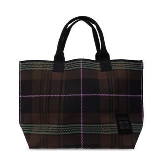 Ganni Bolso Tote con Parche de Logo - Bags - Mujer - Marr&oacute;n - ONE SIZE