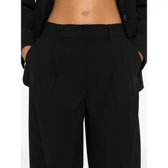 Calvin Klein Wide-Leg Pleated Trousers - Black