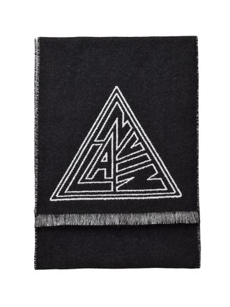 Lanvin Black Wool Geometric Scarf