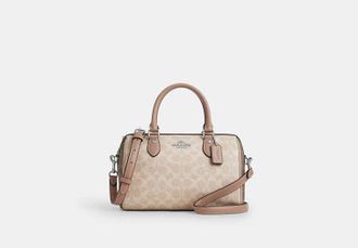 Coach Womens Rowan Satchel Bag in Blocked Beige | PVC