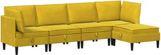 vidaXL Juego De Muebles De Sal&oacute;n 5 Uds. Amarillo Terciopelo Vidaxl