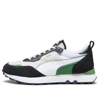 Puma Future Rider FV Vintage Track Shoes White Black Green 387672-34
