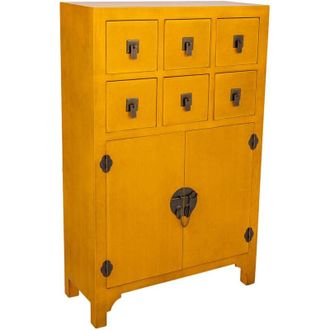 Wanderlust Deco Comoda De Maderad De 6 Cajones Y 2 Puertas 63x26x101