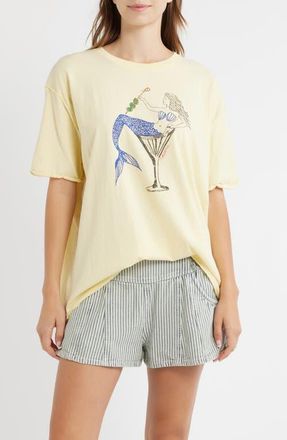 Free People Best Coast Oversize Graphic T-Shirt in Mermaid Combo at Nordstrom, Size X-Large
