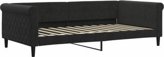 vidaXL Sof&aacute; Cama Sin Colch&oacute;n Terciopelo Negro 100x200 Cm Vidaxl