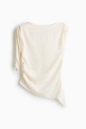 H&M Asymmetric Tie-detail Top in Cream at Nordstrom, Size X-Small