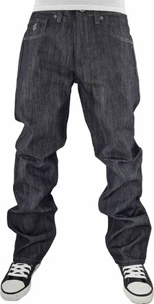 Generic Streetwear Loose Fit Denim Jeans for Men - 100% Cotton Loose Style Pants, Raw Grey & Grey Wash (UK, Waist & Inseam, 32, 34, Raw Grey)