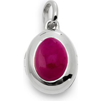 Monica Vinader Birthstone Locket Pendant in Sterling Silver /Pink Quartz at Nordstrom
