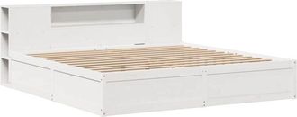 vidaXL Bed Frame without Mattress White 180x200 cm Super King Solid Wood Pine vidaXL