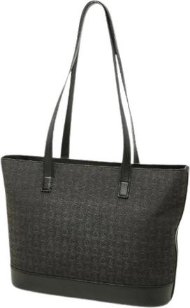 Celine Pre-owned C Macadam Canvas Leather Tote Bag - Dames - Vintage Shopper - Zwart - ONE Size - Leer - Vintage