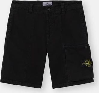 Stone Island Cargo Shorts With Logo Patch