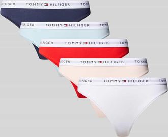 Tommy Hilfiger String mit elastischer Label-Bund im 5er-Pack in Dunkelblau, Gr&ouml;&szlig;e XL