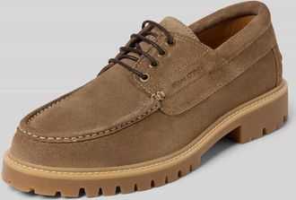 Marc O'Polo Schnürschuhe aus echtem Rindsleder in Taupe, Größe 46