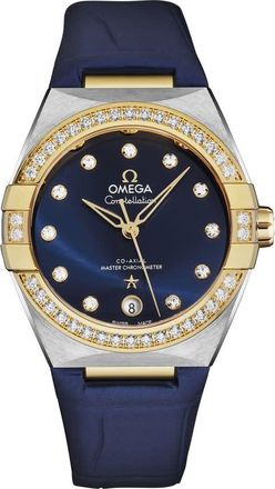 Omega Constellation Automatic Chronometer Diamond Blue Dial Ladies Watch 131.28.36.20.53.001