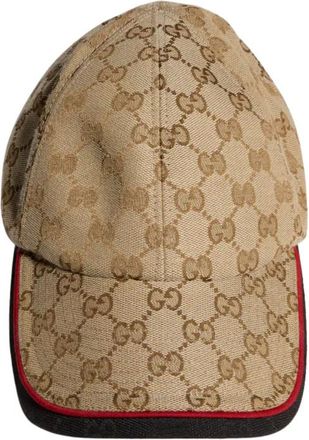 Gucci Beige Signature Logo Baseball Cap