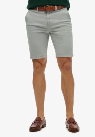 Superdry Shorts SUPERDRY VINTAGE OFFICER CHINO SHORT, Herren, Gr. 32, N-Gr, silber (silberview), Web, Obermaterial: 98% Baumwolle, 2% Elasthan, unifarben, regu