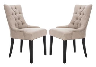 Safavieh Set de 2 sillas de comedor en madera de abedul beige