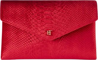 Elisabetta Franchi Structured Red Passion Handbag With Textured Finish