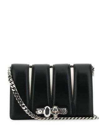 Alexander McQueen Borsa a tracolla Slash con borchie - Nero