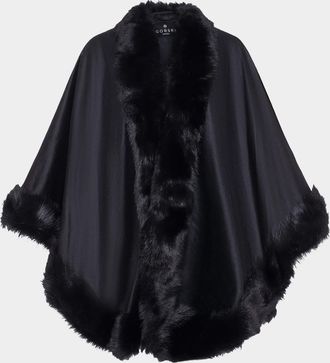 Gorski Shearling-Trim Cashmere Cape