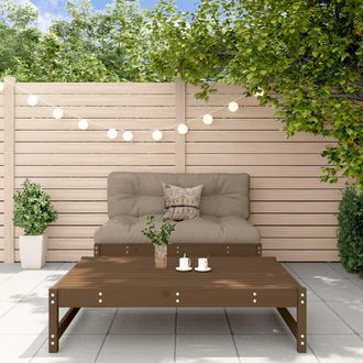 vidaXL Juego Muebles Jard&iacute;n 2 Pzas Y Cojines Madera Maciza Marr&oacute;n Miel Vidaxl