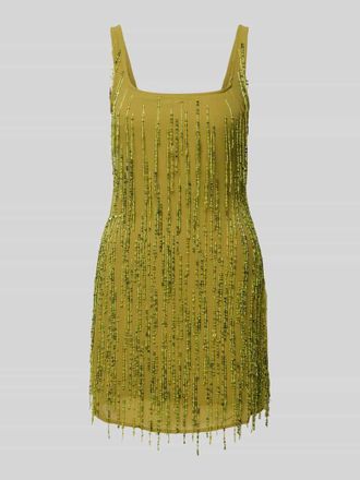 Topshop Minikleid mit Fransen Modell ELLEN in Gruen Melange, Gr&ouml;&szlig;e 34