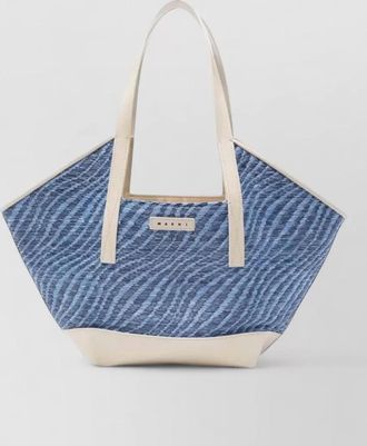 Marni small woven shoulder tote bag