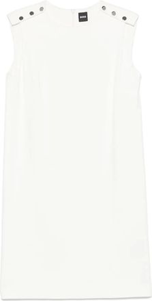 BOSS buttoned-shoulders mini dress - White
