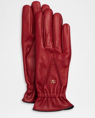 Valentino Garavani VLogo Signature Leather Gloves