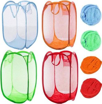 OEM Cesta De Ropa, 4 Piezas, Cesta, 30 &times; 30 &times; 46 Cm, Caja De Ropa Plegable, Cesta De Ropa De Malla, Port&aacute;til, Rojo, Naranja, Azul Cielo Y Verde