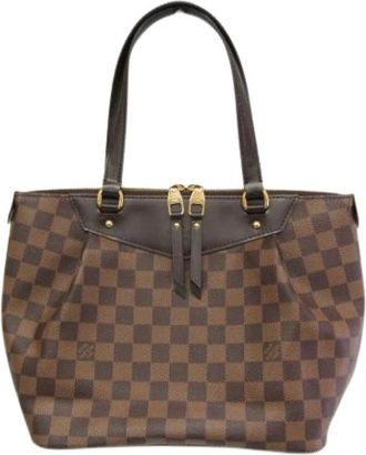 Louis Vuitton Pre-owned Vintage Canvas Handtas - Dames - Vintage Handtas - Bruin - ONE Size - Leer - Vintage