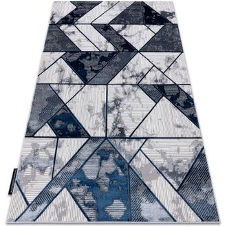 RugsX Rugsx - Alfombra De Luxe Moderna 632 Geom&eacute;trico - Structural Crema / Azul Oscuro Blue 120x170 Cm