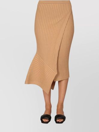 Stella McCartney ribbed texture high waist midi skirt