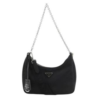 Prada Pre-owned Re-Edition 2005 Re-Nylon 2way tas - Dames - Vintage Mini Tas - Zwart - ONE Size - Nylon - Vintage