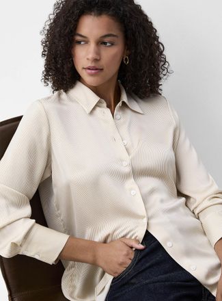 Contemporaine Womens Satiny banker-stripe shirt