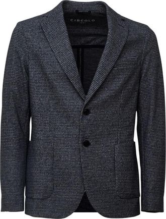 Circolo 1901 Micro Special Print Stretch Jersey Blazer - Heren - Blazers - Blauw - 2XL - Jassen