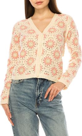 A Collective Story Crochet Knit Button Front Cardigan in Natural at Nordstrom, Size X-Large