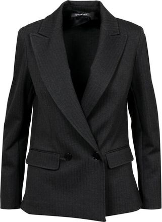 Pennyblack Grijze Jersey Blazer met Topstitching - Dames - Blazers - Grijs - M - Jassen