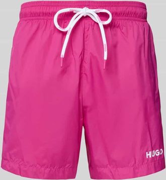 HUGO BOSS Badeshorts mit Label-Print Modell HAITI in Pink, Gr&ouml;&szlig;e XXL