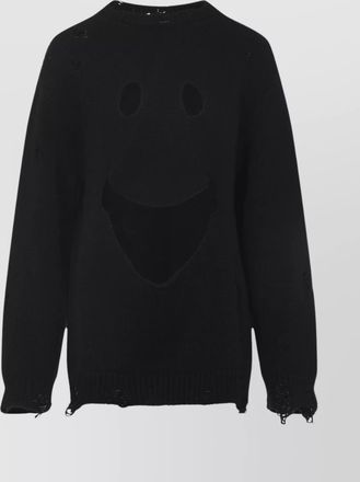 Moschino virgin wool cropped cutout jumper