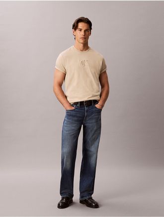 Calvin Klein Jeans Calvin Klein Mens Embossed Monogram Logo Tee - Light/Pastel Brown - 2XL