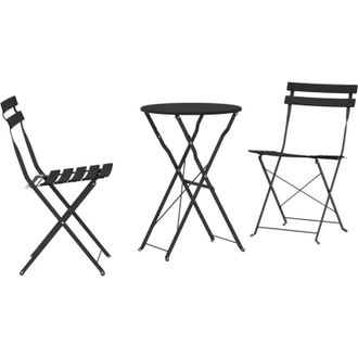 vidaXL Conjunto De Bistro Plegable 3 Pcs Antracita Acero Vidaxl